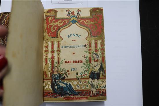 Austen, Jane - Sense and Sensibility, Clarkes Cabinet Edition, 2 vols, 239 & 244pp, contemporary green half